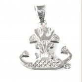 Lotus boat  Silver pendant 